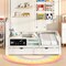 Costway Twin/Full Size Bed Frame with 2 Drawers Bookcase & Blackboard Full-length Guardrails